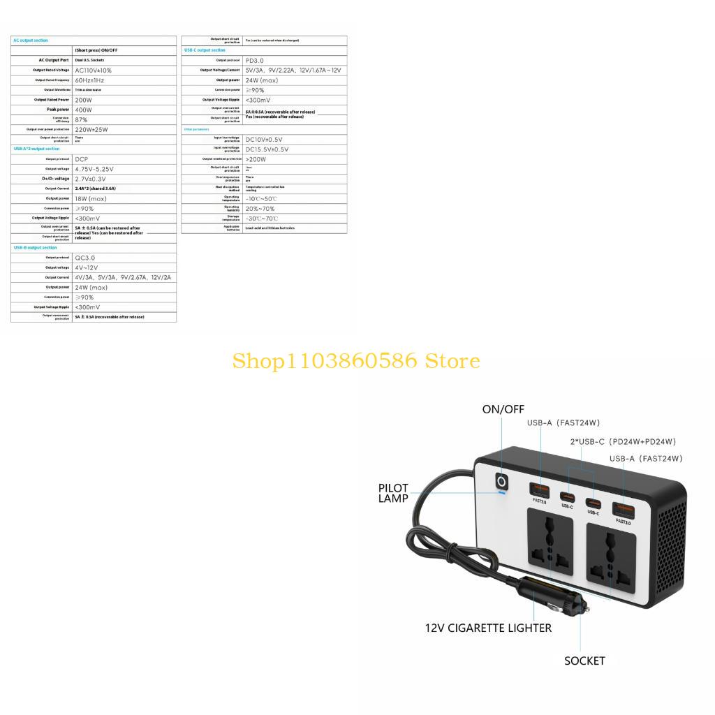 Outdoor Adventure Outlet - Biến tần ô tô 200W hiệu